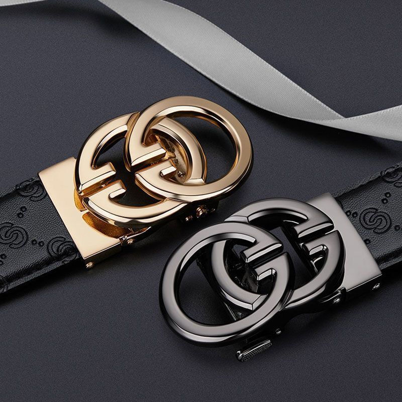 Men's leather belt automatic buckle business trend new style belt high-end cowboy versatile youth fashion belt