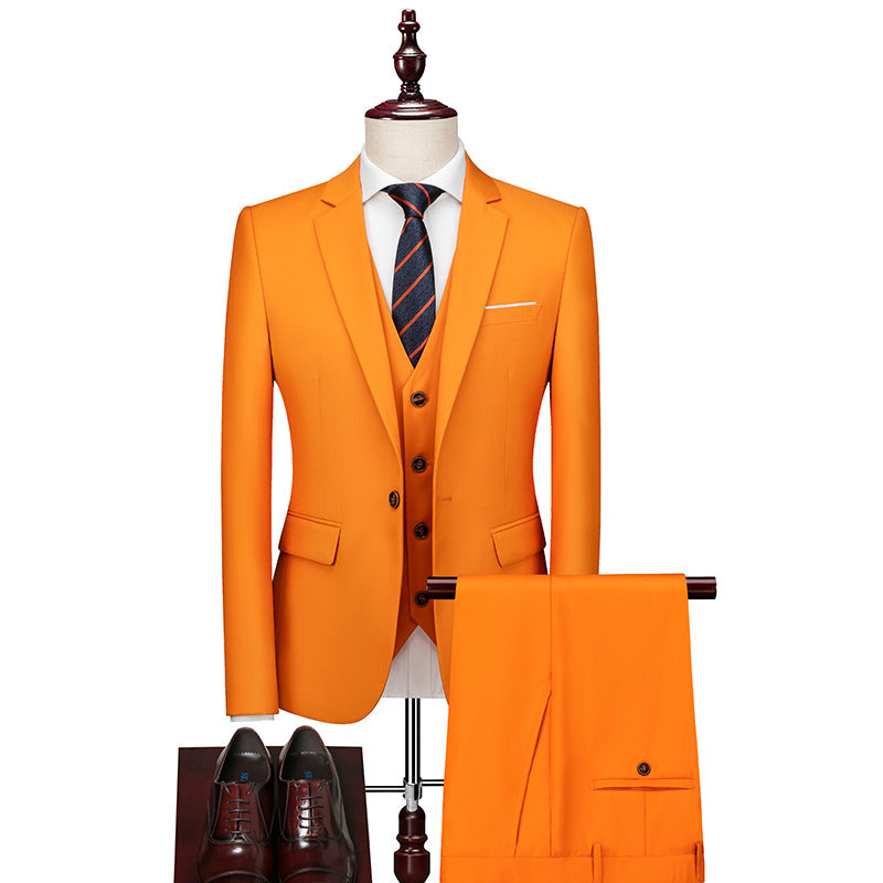 Amazon's cross-border hot-selling men's Korean-style slim-fit suit suit men's large size business casual groom's dress suit