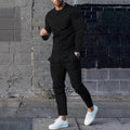 European goods foreign trade men's clothing suit spring and autumn style two-piece suit round neck long-sleeved T-shirt trousers suit men's autumn casual wear