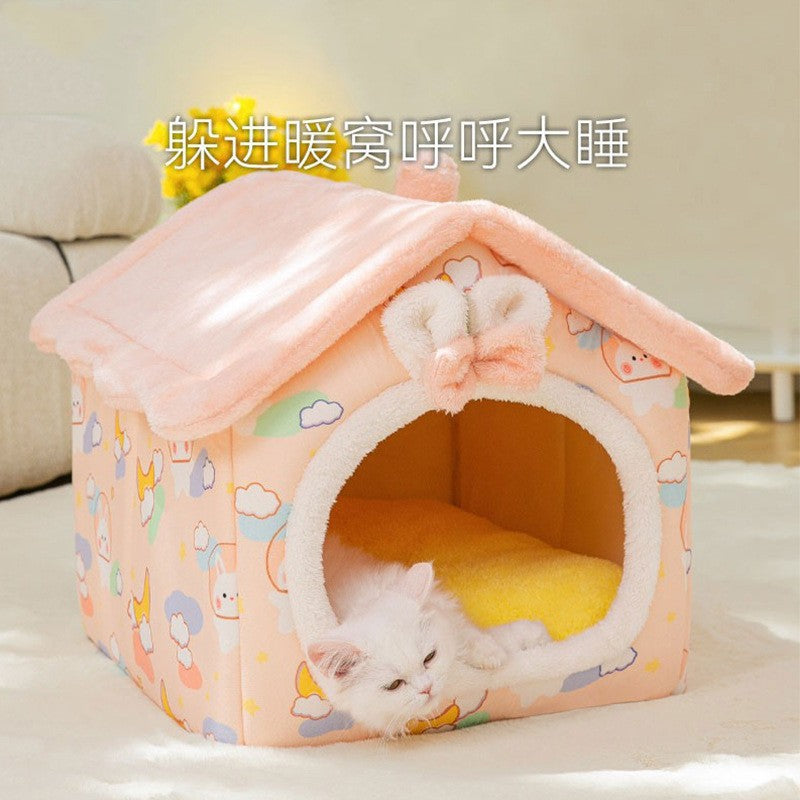 Double roof detachable and washable dog house four seasons universal cat bed autumn and winter tent dog bed pet bed cat house dog house dog house
