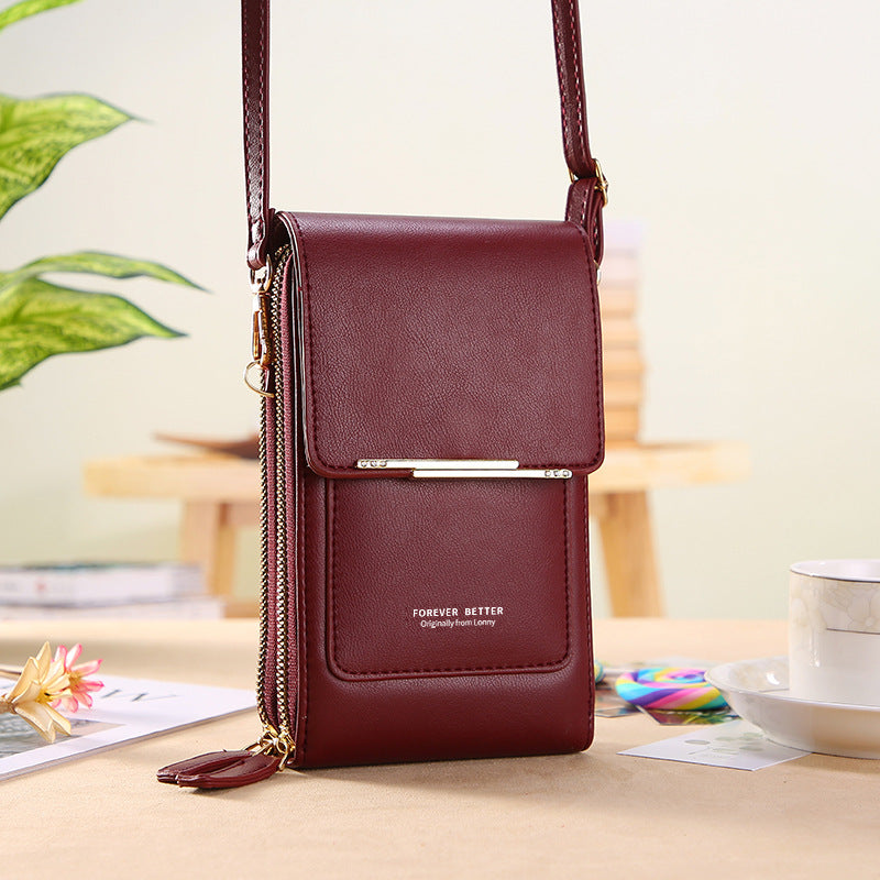 Touch screen mobile phone bag female small messenger cute small bag for mobile phone fashion key coin purse vertical
