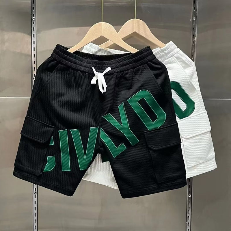 Youth Popular Shorts Casual Pants Trendy Fashion Brand Printed Summer Loose Sports Pants Straight Men