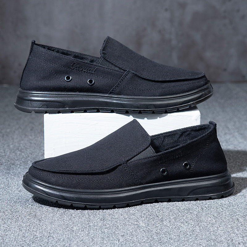 Men's Shoes Foreign Trade 48 Size Men's Slip-On Casual Canvas Shoes Lightweight Soft Sole Dad's Shoes Driving Shoes