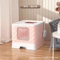 Pet cat litter box extra large fully enclosed foldable anti-splash cat toilet dog cleaning cat supplies wholesale
