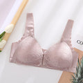 Cross-border plus size underwear without steel ring bra front buckle seamless vest lace beautiful back plus size underwear nursing bra