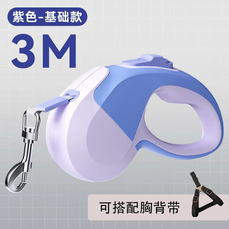 Dog retractable luminous automatic leash small and medium-sized dog walking rope dog chain Teddy outing pet supplies