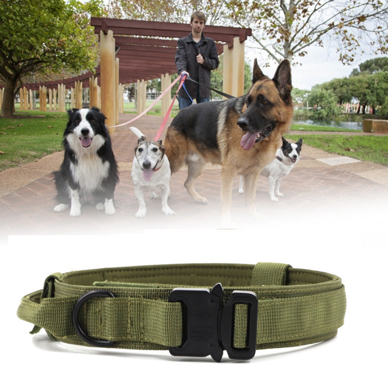 Amazon Explosive Tactical Collar Leash Pet Collar Nylon Medium and Large Dog Army Dog Training Dog Collar