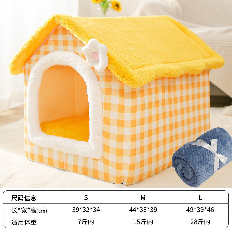 Double roof detachable and washable dog house four seasons universal cat bed autumn and winter tent dog bed pet bed cat house dog house dog house