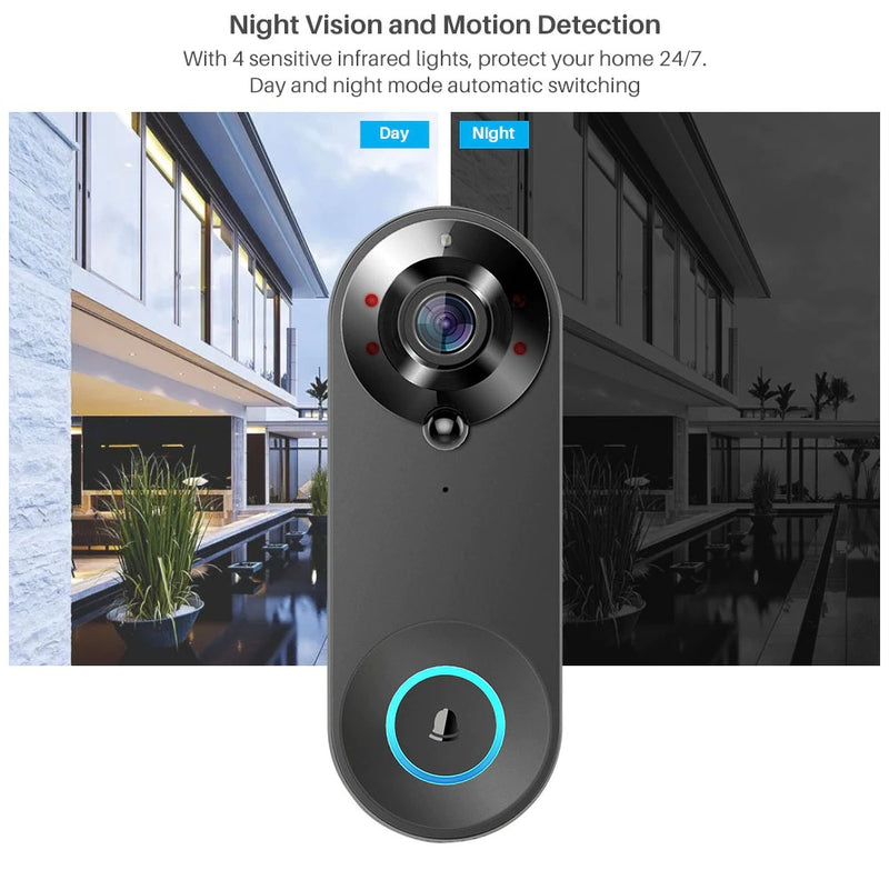 Smart WIFI video doorbell wireless video doorbell remote home monitoring Tuya solution video voice intercom