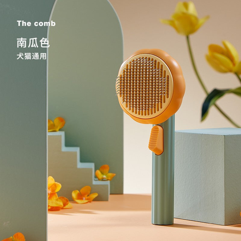 Strictly select new pet combs to remove floating hair comb one-key fading cat brush dog long and short hair self-cleaning comb open knot comb