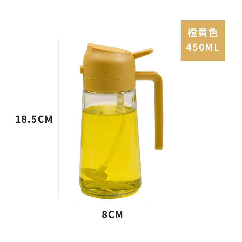 Multifunctional oil pot household kitchen supplies spray to two-in-one oil bottle large capacity press oil spray pot new wholesale