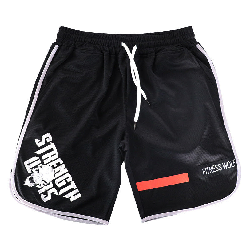 Summer men's shorts tide brand loose large size mesh straight five-point pants men's quick-drying breathable running sports pants