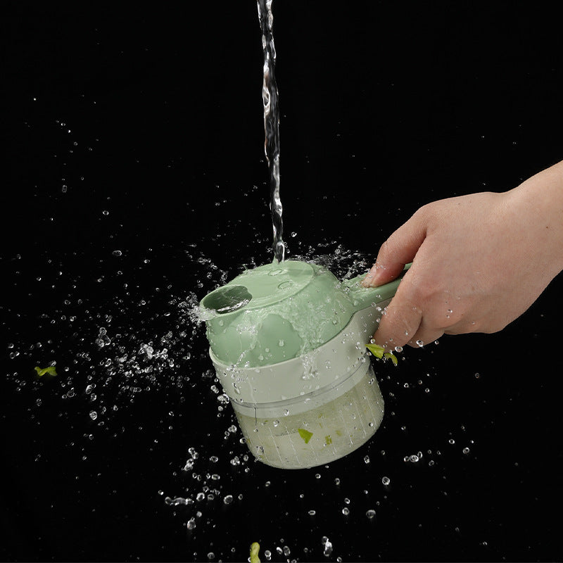 New Gatling hand-held vegetable cutter wireless electric cooking machine slicer portable kitchen pull garlic garlic artifact