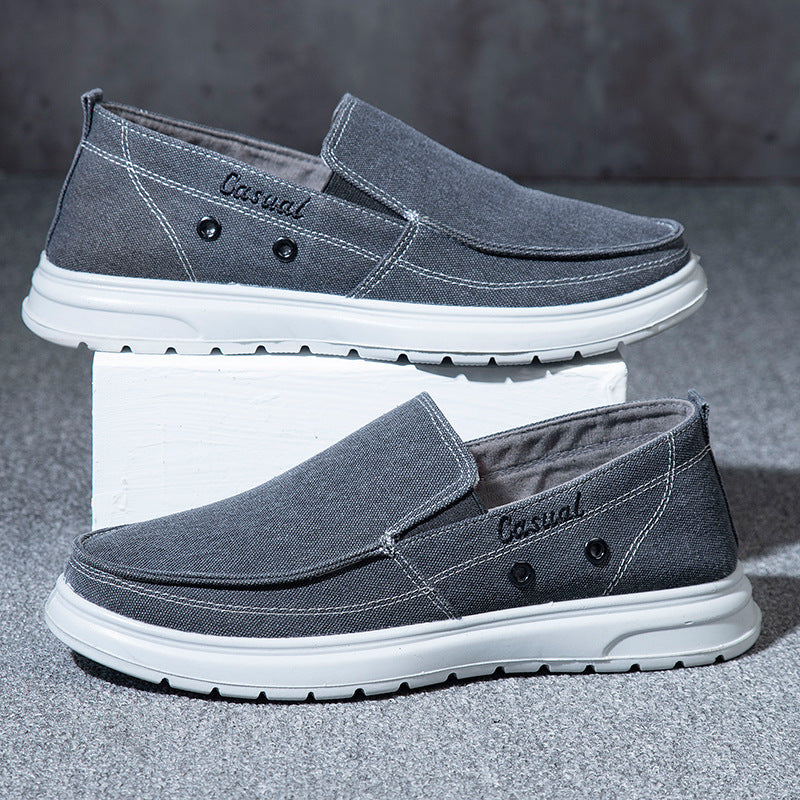 Men's Shoes Foreign Trade 48 Size Men's Slip-On Casual Canvas Shoes Lightweight Soft Sole Dad's Shoes Driving Shoes