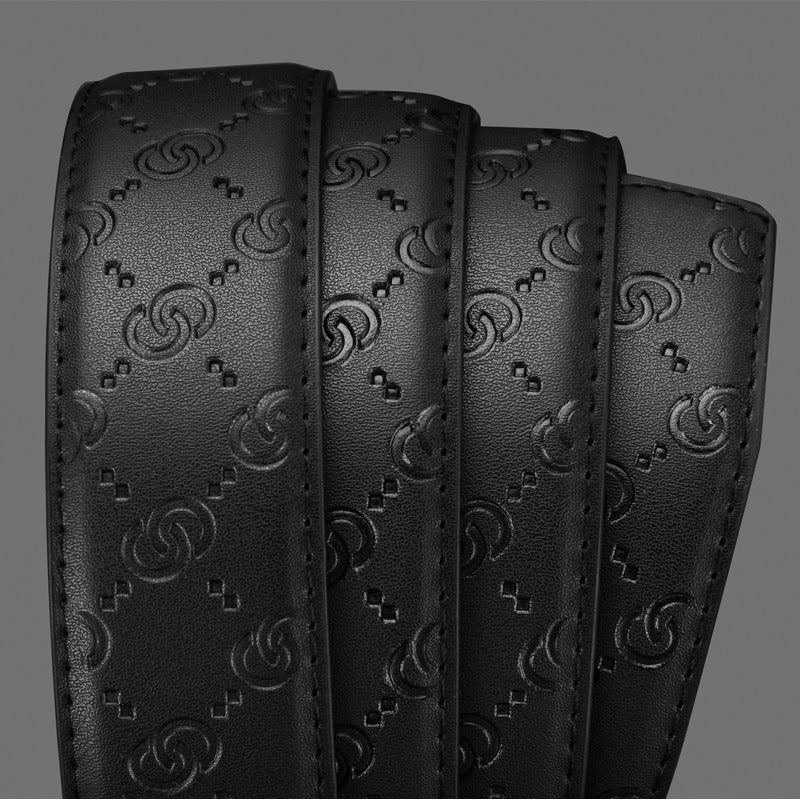 Men's alloy automatic buckle belt business casual fashion GG genuine leather outerwear belt Paul live broadcast