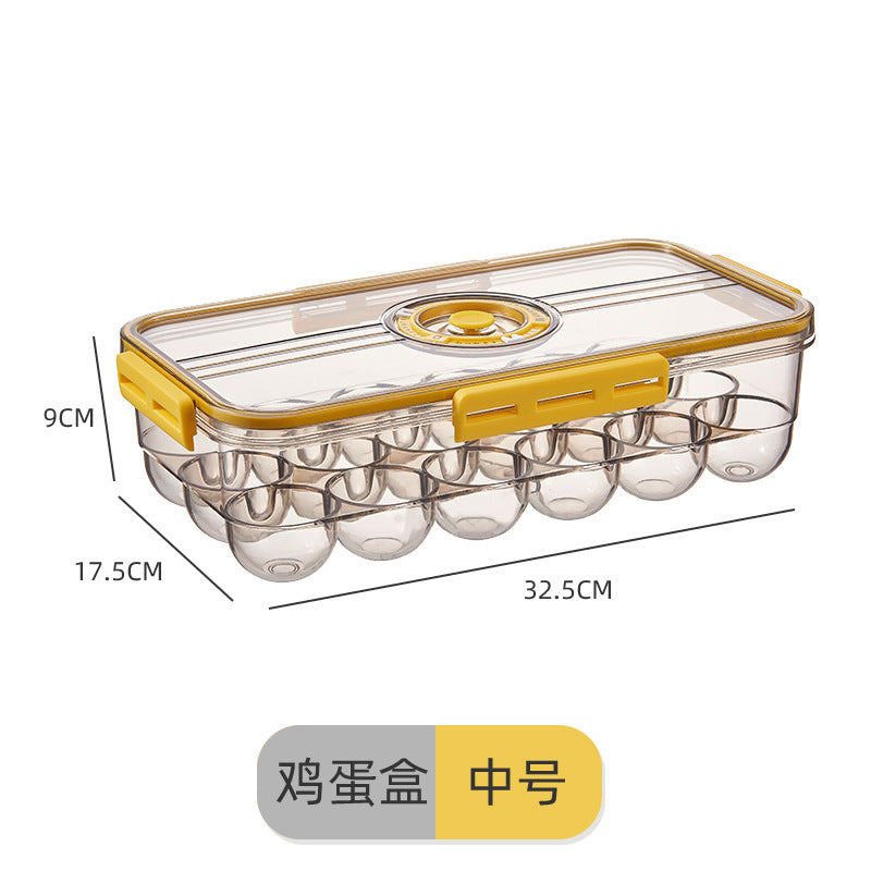 Refrigerator Storage Box Plastic Kitchen Organizer Timing Frozen Food Grade PET Sealed Large Capacity Transparent Storage Box