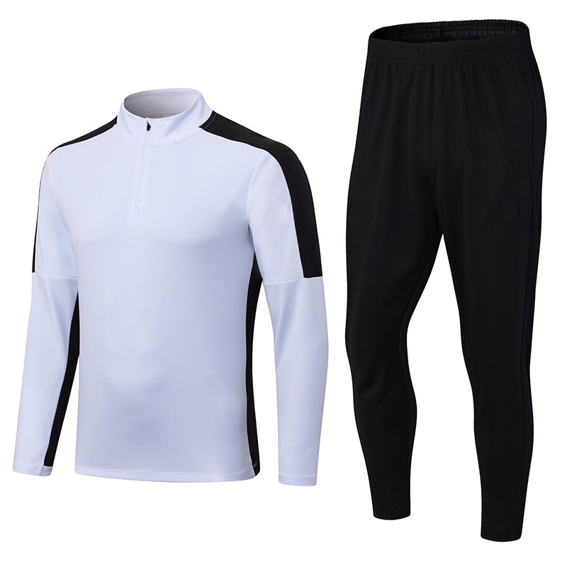 Half zipper long sleeve trousers suit training suit club basic football uniform jersey long zipper logo foreign trade