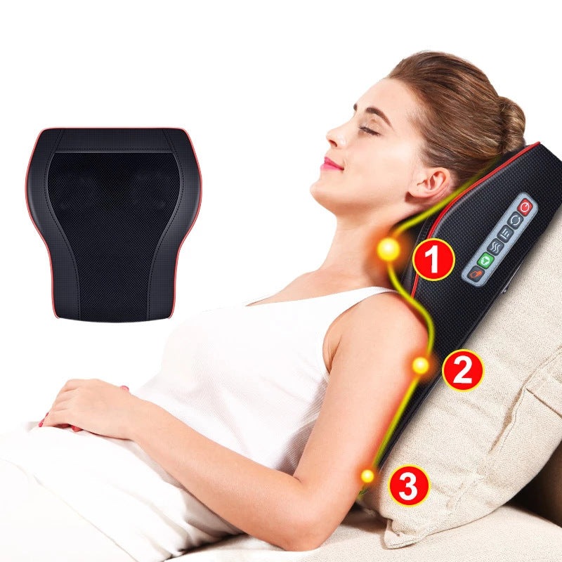 Cross-border cervical massager neck and waist multi-functional shoulder and neck massage cushion kneading electric lumbar massage pillow