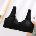 Cross-border plus size underwear without steel ring bra front buckle seamless vest lace beautiful back plus size underwear nursing bra