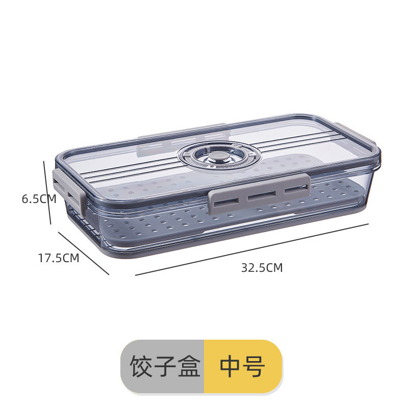 Refrigerator Storage Box Plastic Kitchen Organizer Timing Frozen Food Grade PET Sealed Large Capacity Transparent Storage Box