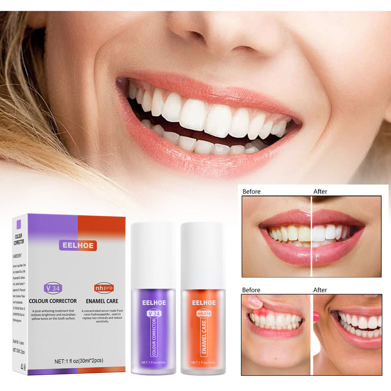 EELHOE V34 toothpaste repair teeth repair oral cleaning purple orange toothpaste dazzle white and remove tooth stains