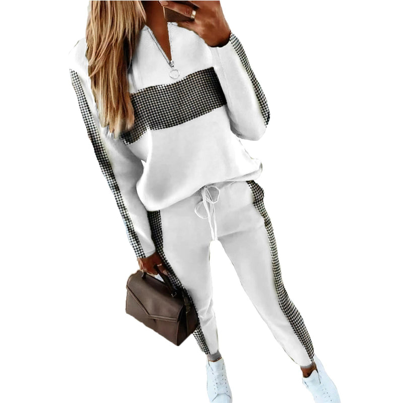 2022 Amazon spring and autumn new cross-border European and American popular women's gray splicing suit