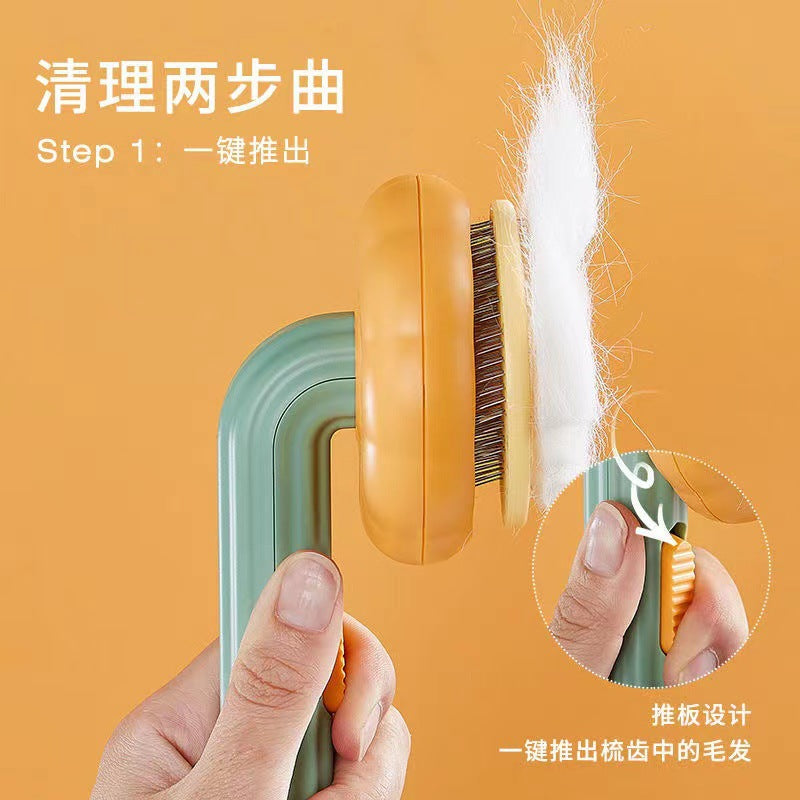 Strictly select new pet combs to remove floating hair comb one-key fading cat brush dog long and short hair self-cleaning comb open knot comb