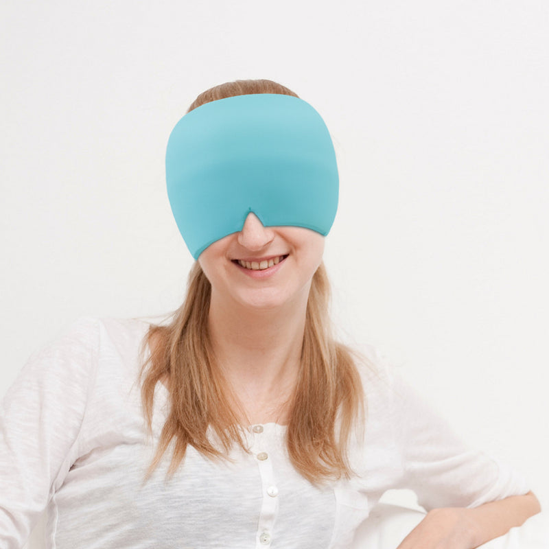 Migraine Relief Hat Ice Compression Headache Relief Gel Eye Mask Cold Therapy Migraine Face Mask Elastic Bag