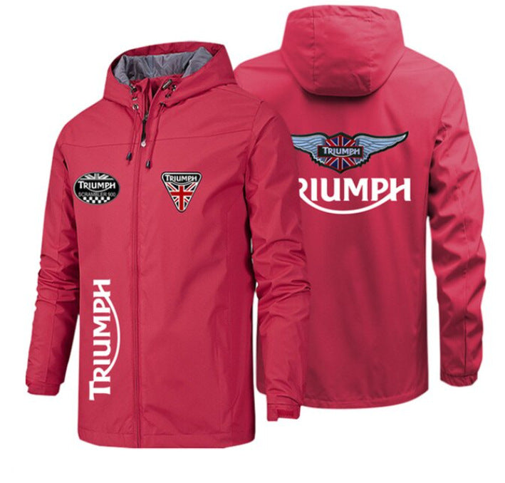 Spring and Autumn Foreign Trade Cross-border Jacket Men's Thin Windbreaker Hooded Jacket Windproof Waterproof Car Logo Sports Tactical Outdoor
