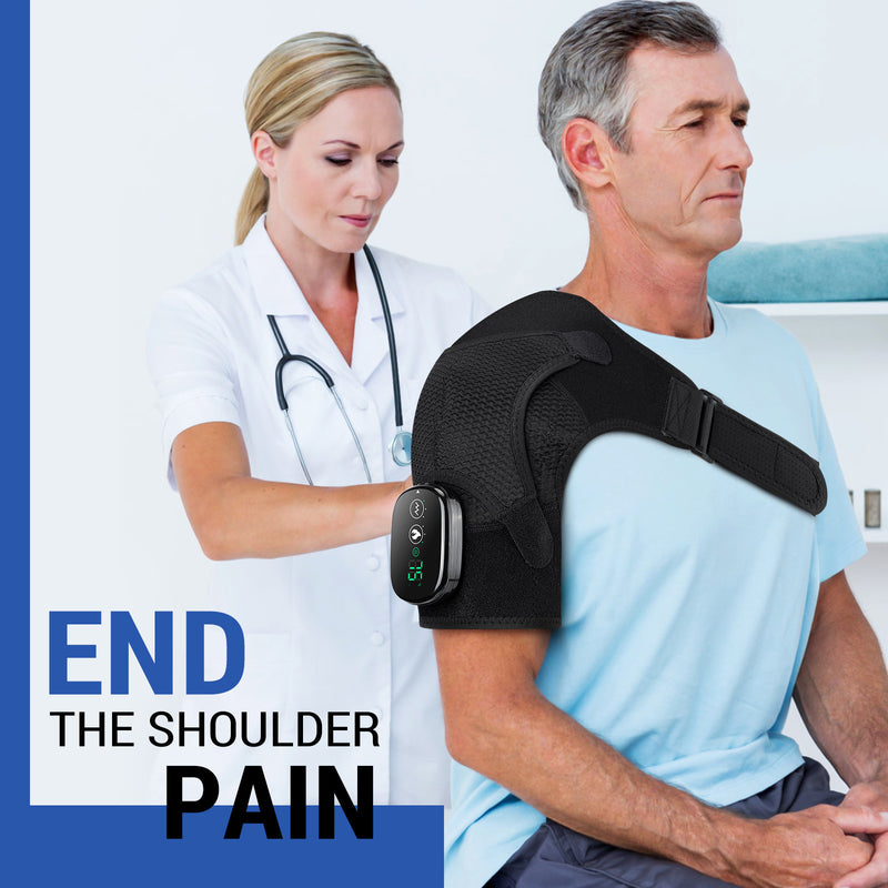 Cross-border new product electric massage shoulder pads 3-speed adjustable controller shoulder pads USB charging sports warm protective gear