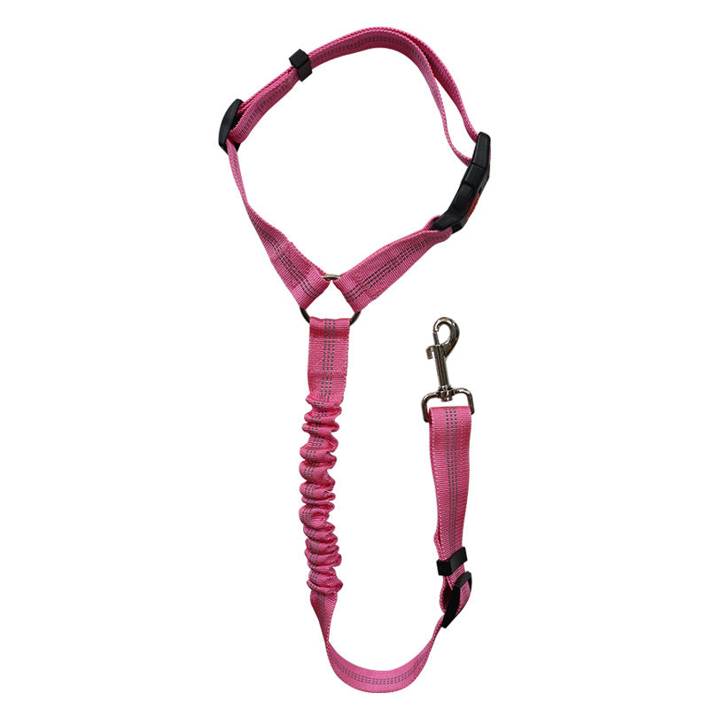 Pet car safety rope dog leash ring elastic retractable reflective strip dog leash wholesale