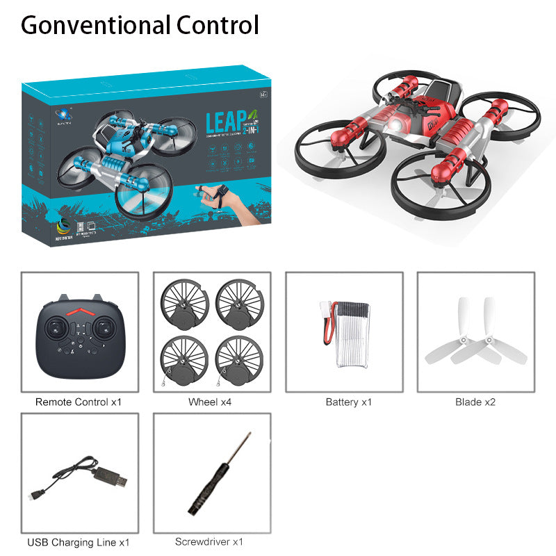Land and air folding deformation motorcycle quadcopter gesture sensing aerial drone remote control aircraft toy