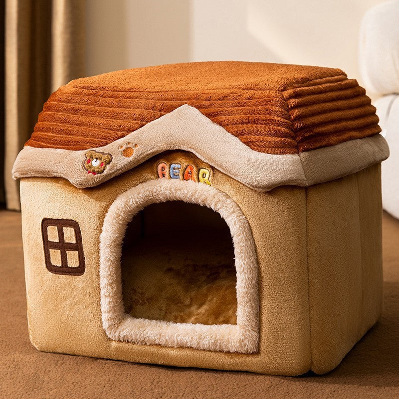New cat nest rabbit door curtain four-season universal dog kennel for small and medium-sized dogs closed removable and washable dog bed pet kennel mat