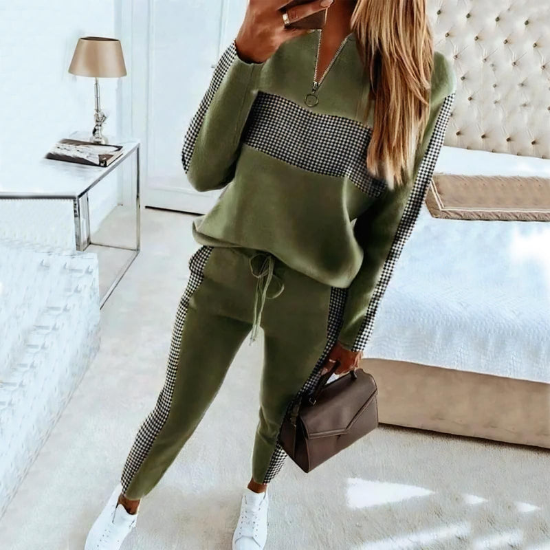 2022 Amazon spring and autumn new cross-border European and American popular women's gray splicing suit
