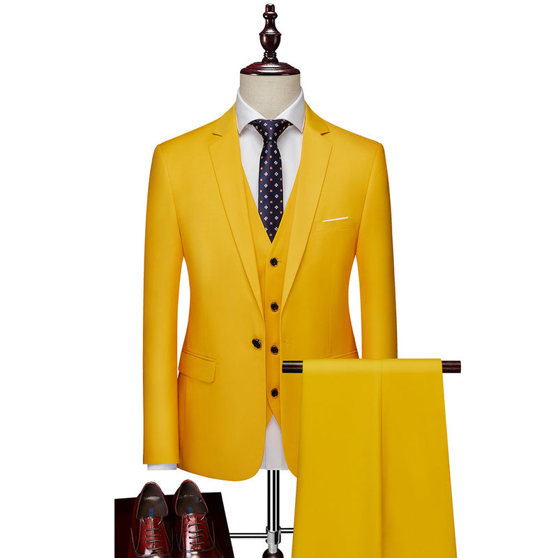 Amazon's cross-border hot-selling men's Korean-style slim-fit suit suit men's large size business casual groom's dress suit