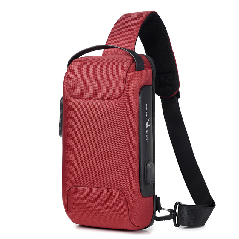 Chest bag shoulder bag men's anti-theft messenger bag men's bag Oxford cloth sports messenger bag single shoulder messenger men's chest bag