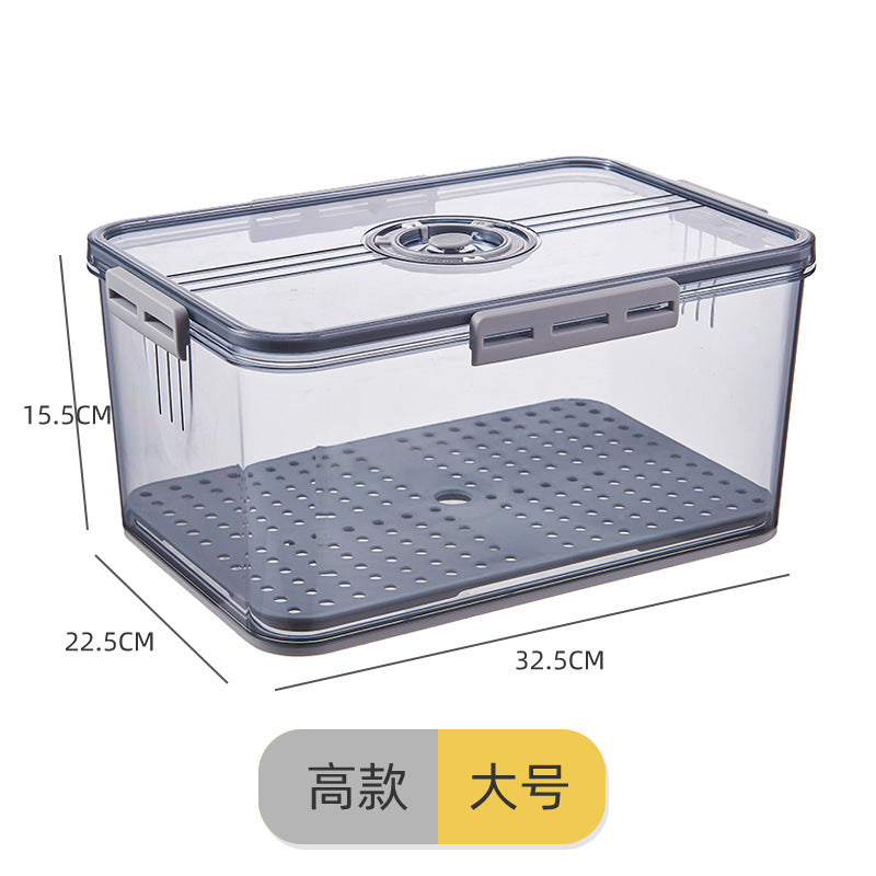Refrigerator Storage Box Plastic Kitchen Organizer Timing Frozen Food Grade PET Sealed Large Capacity Transparent Storage Box