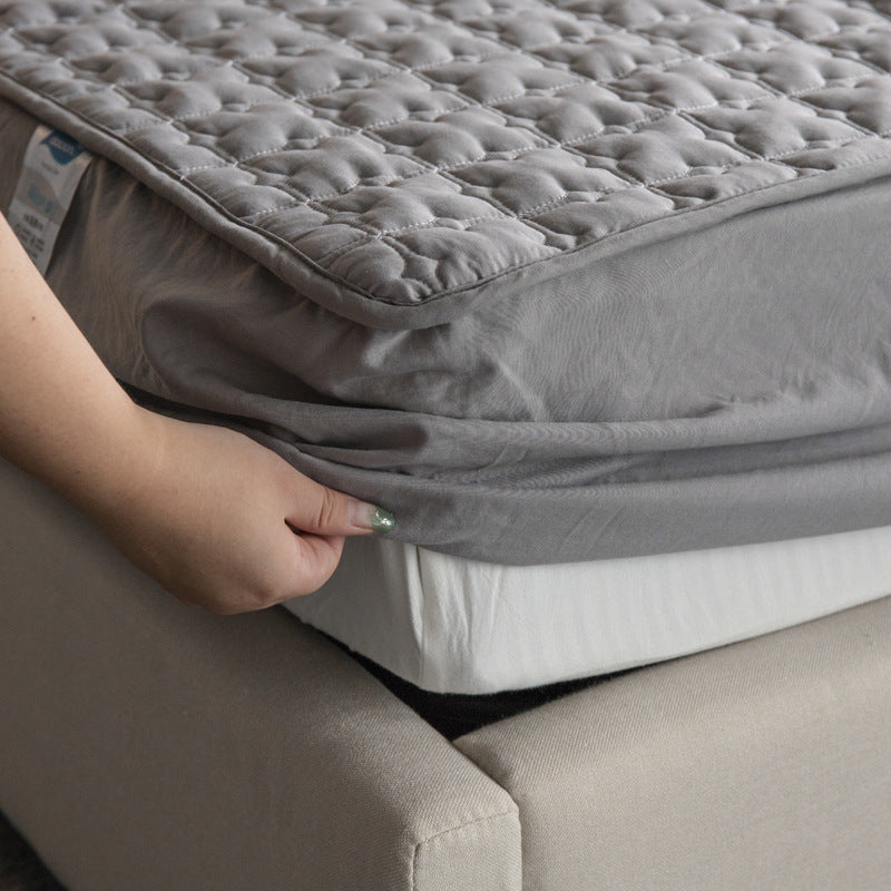 Jinfudi Amazon pure cotton brushed solid color bed sheet quilted bed cover all-inclusive thickened mattress protector