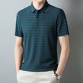 Factory direct sales men's nylon and spandex seamless elastic short-sleeved men's polo shirt youth business casual comfortable collar T-shirt