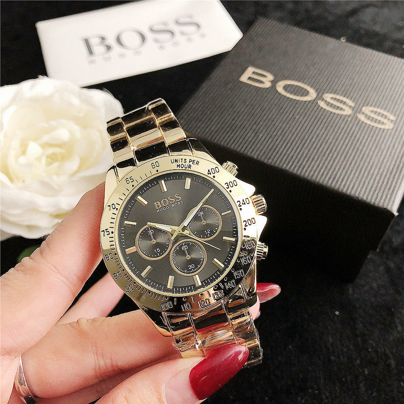 AliExpress Explosive Watch BOS Steel Belt Alloy Men's Watch Versatile Fashion Watch Women's Quartz Watch One Dropshipping