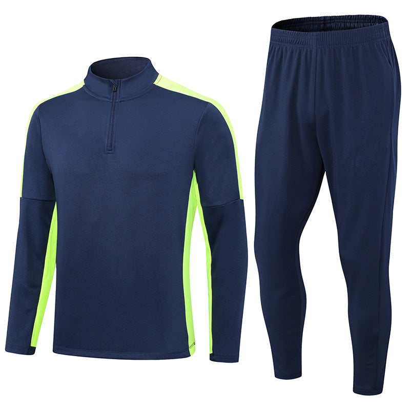 Half zipper long sleeve trousers suit training suit club basic football uniform jersey long zipper logo foreign trade