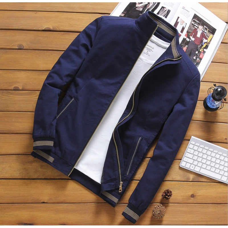 Cross-border supply 2022 winter new men's jacket plus velvet thick Korean version of the slim men's jacket stand collar men's trend